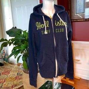 Hollister Navy zipper hoodie